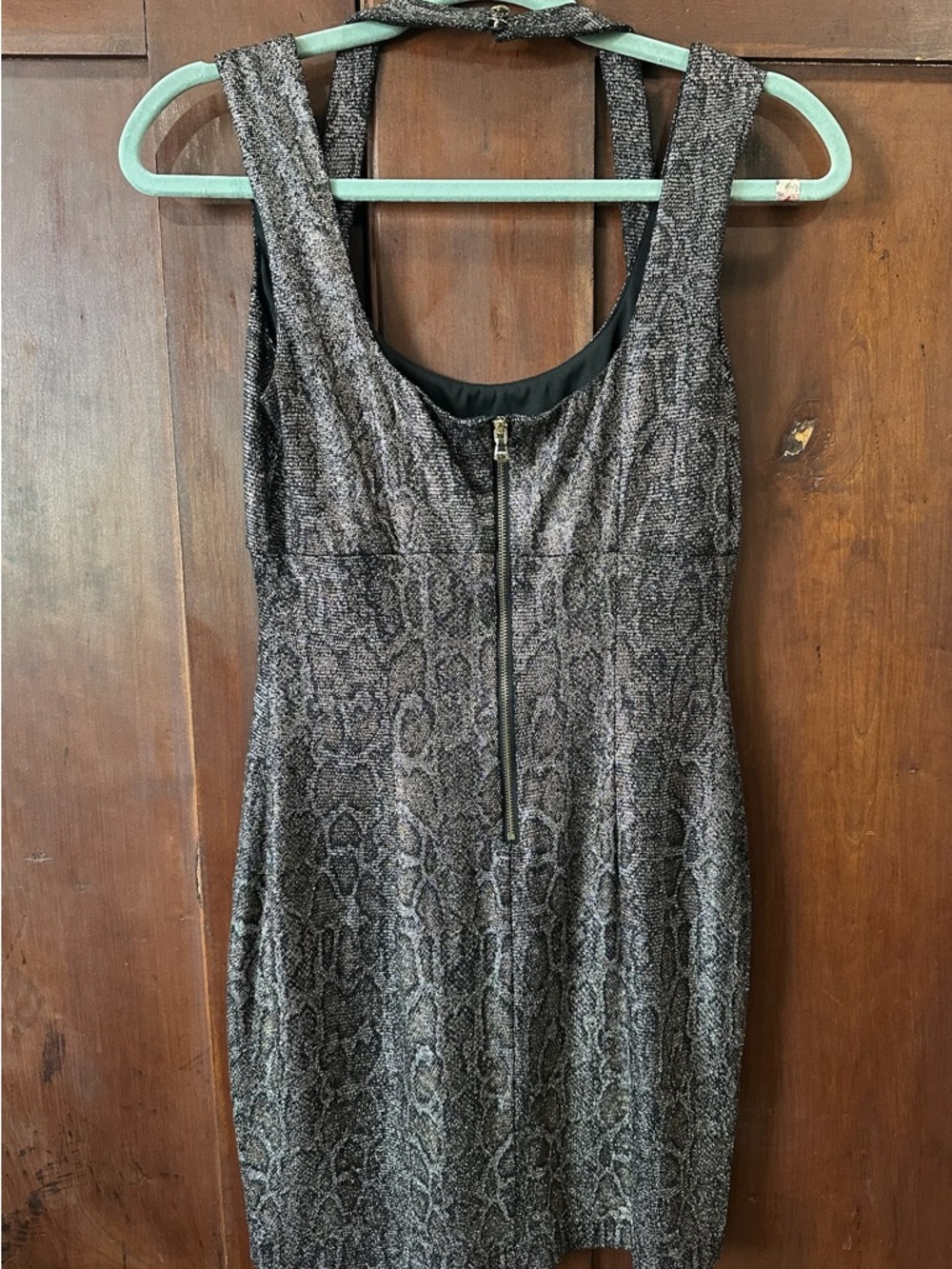 Shimmer Snake Print Mini Party Dress - Picture 3 of 16